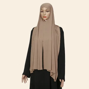 Foulard Hijab Instantané Modal Doux pour Femme, Châles Ronds Musulmans, Bande d&rsquo;Accélérsauna à la Mode, Facile à vitation, Ethnique Islam Turban