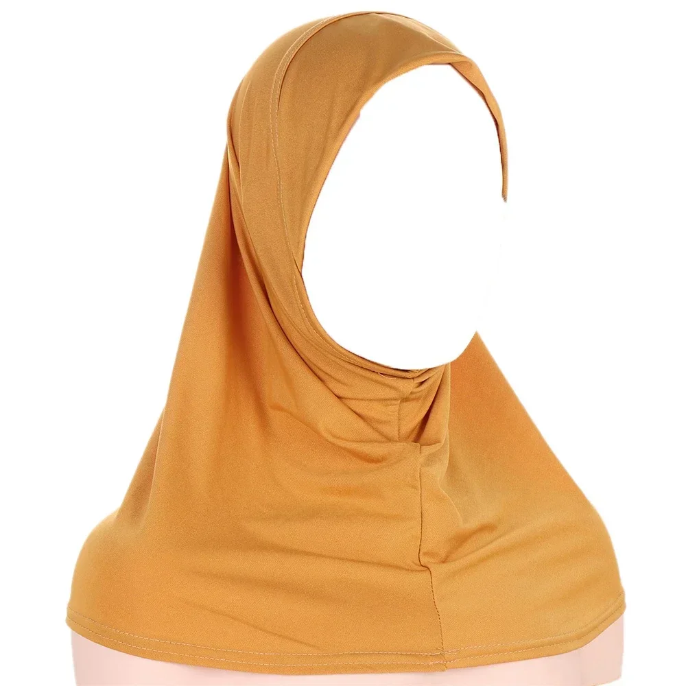 Écharpe de tête solide pour femmes musulmanes, châle rond, écharpe de sauna instantanée, hijab islamique prêt à porter, niab et intérieur ab, côtelé, amira hijab, 1 pc