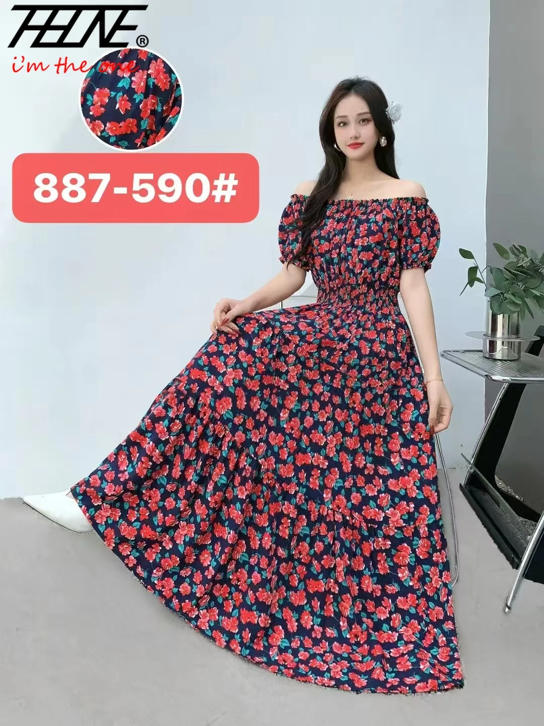 Longue Robe Maxi femmes vêtements printemps été bohème vacances plage Style coréen Floral Vintage mince robes Robe robes Boho