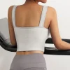soutien gorge de sport respirant pour femmes, anti transpiration, haut de fitness, sans couture, yoga, antichoc, haut court, push up, haut d'entraînement de gymnastique