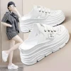 Sandales d&rsquo;Été Respirantes pour Femme, Semi-Pantoufles Baotou, Petite Alicante Blanche, Robe Sexy, Nouvelle Collection