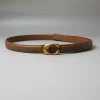 ceinture en cuir élégante pour femmes, boucle avec lettre 3d, cuir de vache souple, style polyvalent pour pantalons et robes, classique et nouveauté