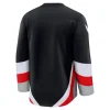 maillot de hockey noir avec accents rouges/blanches/grises logo tête de bison agressif couche de base confortable pour l'automne et l'hiver