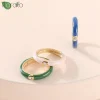 bagues de fiançailles en émail coloré plaqué or de qualité supérieure pour femmes, mode de mariage, bijoux de luxe, accessoires de fête