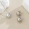 ensemble collier et boucles d'oreilles avec pendentif boule pour femme, élégant, simple, bijoux pour femme, accessoires de mode sur le cou, cadeaux d'oreille, 2023