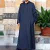 chemise longue à capuche simple de style arabe pour hommes | thobe musulman