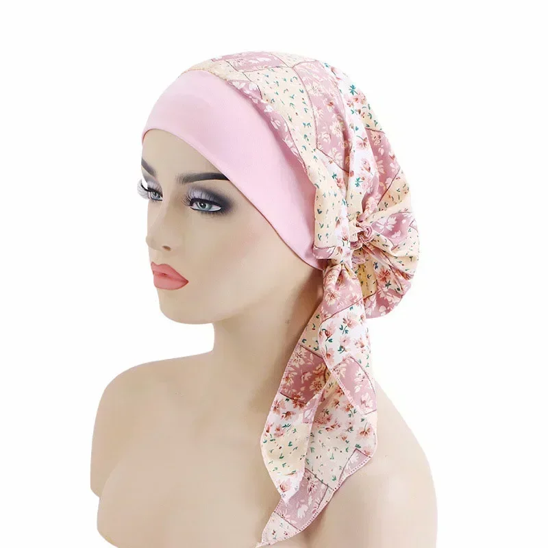 femmes musulmanes hijab cancer chimio casquettes fleur impression turban casquette perte de cheveux foulard élastique musulman hijab écharpe chapeaux
