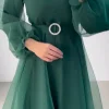 abayas de dubaï à col mi haut pour femmes, robe musulmane en gaze, caftan décontracté, document solide, printemps, indépendant
