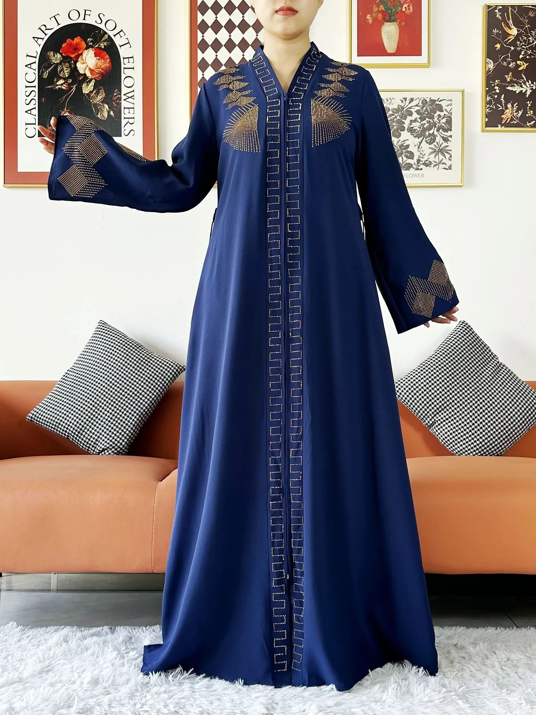 nouvelles femmes robe élégante en mousseline de soie abaya ouvert avec fermeture éclair femmes musulmanes robe vêtements islamiques cardigan abaya femmes robe musulmane