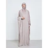 Prière islamique Abaya femmes musulmanes Abayas à manches longues à capuche modeste Ramadan robes avec Hijab Jilbabs caftans du moyen-orient Prière islamique Abaya femmes musulmanes Abayas à manches longues à capuche modeste Ramadan robes avec Hijab Jilbabs caftans du moyen-orient