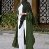 abaya – kimono musulman à rayures solides, cardigan ethnique rétro, robe de dubaï, moyen orient, arabie saoudite, vêtements eid, nouvelle mode 2024