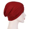 hijabs musulmans pour femmes, foulard de sauna islamique croisé sur le front pour femme, bonnet intérieur respirant, bonnet turban, chapeau de gril élastique