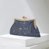 Pochette en biscuits pour femme, diamants brillants, sac à main de soirée, mode