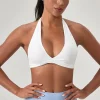 soutien gorge de sport de yoga pour femmes, col licou, design élégant au dos, soutien gorge de gymnastique sexy pour course à pied, fitness