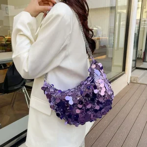 Pochette de soirée coréenne chaîne paillettes sac à bandoulière dîner fête mariage sacs à main sac à main femme aisselles épaule sac à bandoulière