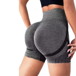 Short de Yoga transfrontalier miel fesses fesses sport taille haute Abdomen Stretch serré Anti-éblouissement séchage rapide Fitness