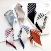 Ins petite écharpe en soie, rayures simples, mode féminine, écharpe polyvalente et professionnelle, banderole de ruban décoratif