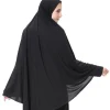 foulard musulman instantané hijab pour femme, couvre chef, double menton, voile pour dames, couleur unie, turban islamique, 130x113cm