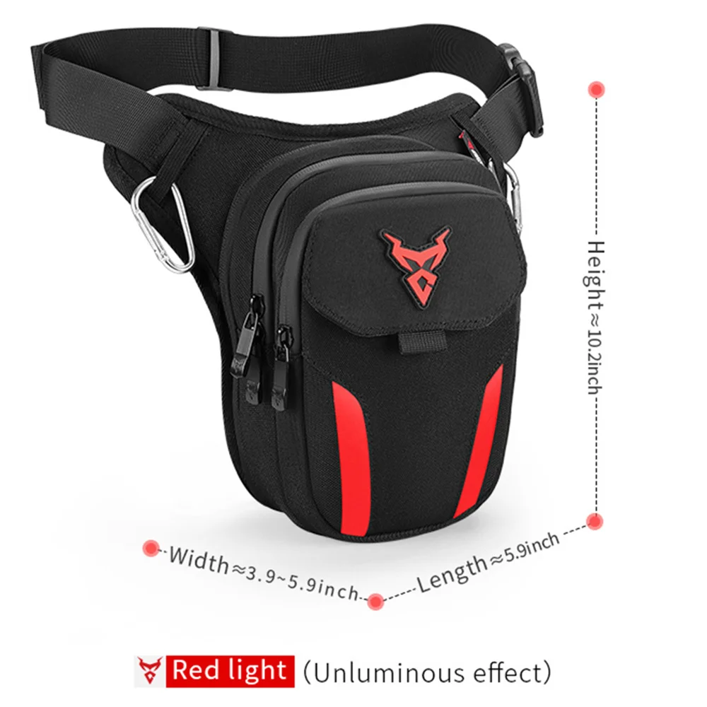 led lumière rouge moto jambe sac cuisse ceinture hanche bum étanche ride cyclisme motard taille sac fanny pack moto voyage randonnée poche