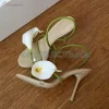 beige fleur décor sangle sandales creuses fête de mariage bout ouvert talon aiguille mode 2025 été femmes chaussures para mujere