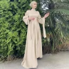 robe longue en satin pour femmes musulmanes, hijab islamique, vêtements éducatifs, caftan, dubaï, abaya, ramadan, eid mubarak, saoudien, arabe, turquie