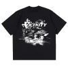 street wear harajuku hip hop camiseta masculina y2k rétro surdimensionné manga curta impressa camiseta moda algotton retro estética