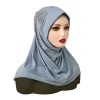 jersey instantané plaine hijab sous écharpe femmes musulmanes avec perceuses à nœud tudung couverture complète intérieure écharpe islamique châles fournisseur
