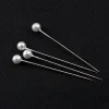 Épingles à coudre à tête de perle ronde de 36mm, couleurs mélangées, 100 pièces/boîte, accessoires pour mariages et fleuristes de corsage