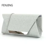 JOBag-Pochette à paillettes brillantes pour femmes, sacs de soirée pour patients formels, pochette de mariage, sac à main de Rh, pochette de cocktail, enveloppe argentée