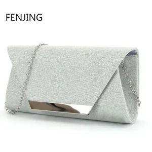 JOBag-Pochette à paillettes brillantes pour femmes, sacs de soirée pour patients formels, pochette de mariage, sac à main de Rh, pochette de cocktail, enveloppe argentée