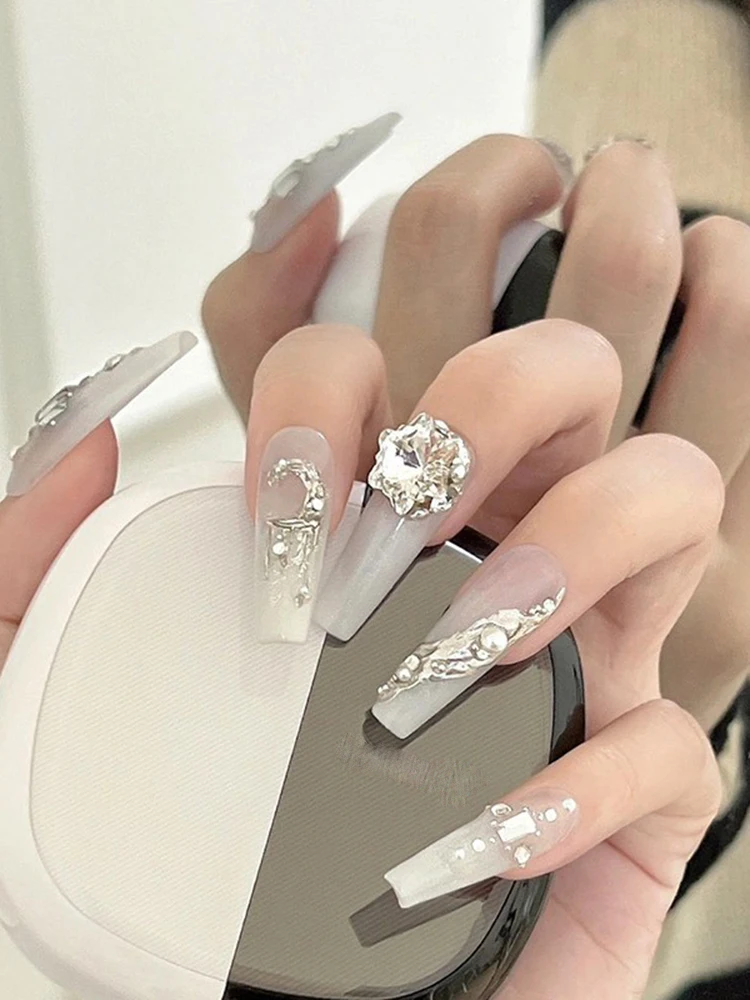 strass empilables en forme de cœur et irréguliers, 5 pièces, décoration pour nail art, diy