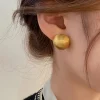 boucles d'oreilles demi cercle en métal givré brossé, design simple et luxueux, nouveaux bijoux pour femmes, accessoires de mode pour fête de noël, 2025