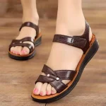 Sandales pour femmes couleur unie bout ouvert pantoufles femmes en plein air plage chaussures décontractées antidérapant semelle souple sandales Sandalias De Mujer
