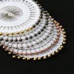 Épingles rondes pour Hijab, 40 pièces, épingles pour tête d&rsquo;écharpe, tête de perle ronde blanche colorée, couture, épingle de Quilting, accessoires de couture