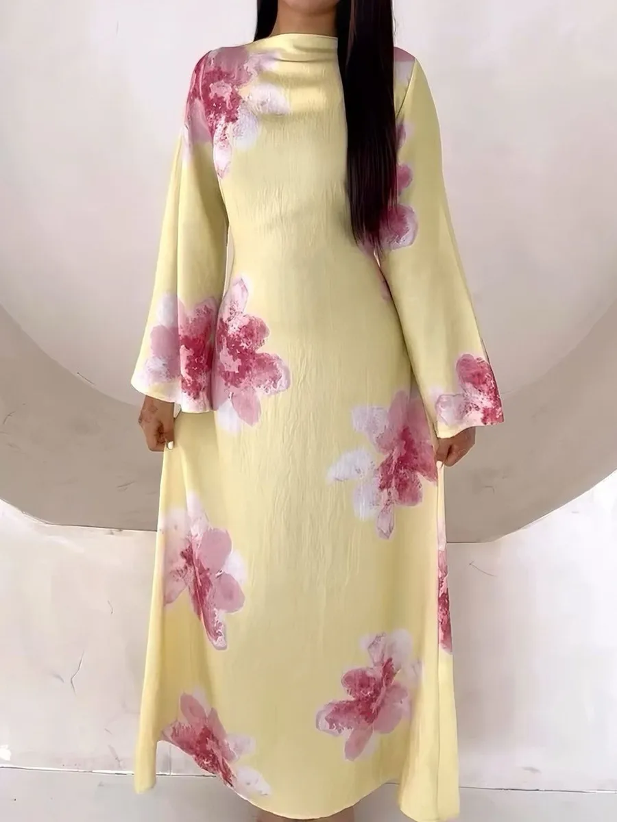femmes arabe eid musulman dubaï abaya robe de luxe mode fleur imprimé robe longue caftan robe femme africain islam vêtements kebaya