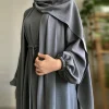 nouveau abaya ensemble tissu froissé ouvert abaya + robe longue intérieure vêtements islamiques femmes musulmanes robes ensemble caftan turc ramadan eid