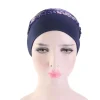 simple pour les femmes écharpe bandeau femmes chapeau bonnet de nuit hijab élastique bandeau de cheveux turban casquette soyeux bonnet foulard