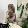 nouveauté aquarelle imprimé fleuri respirant léger doux coton rayonne viscose tissé musulman femmes châle hijab écharpe