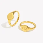 E.B.belle-Bague ronde anglaise en acier inoxydable plaqué or 18 carats, bijoux de degré d&rsquo;eau, décoration SION L, LTJ You Are Gold