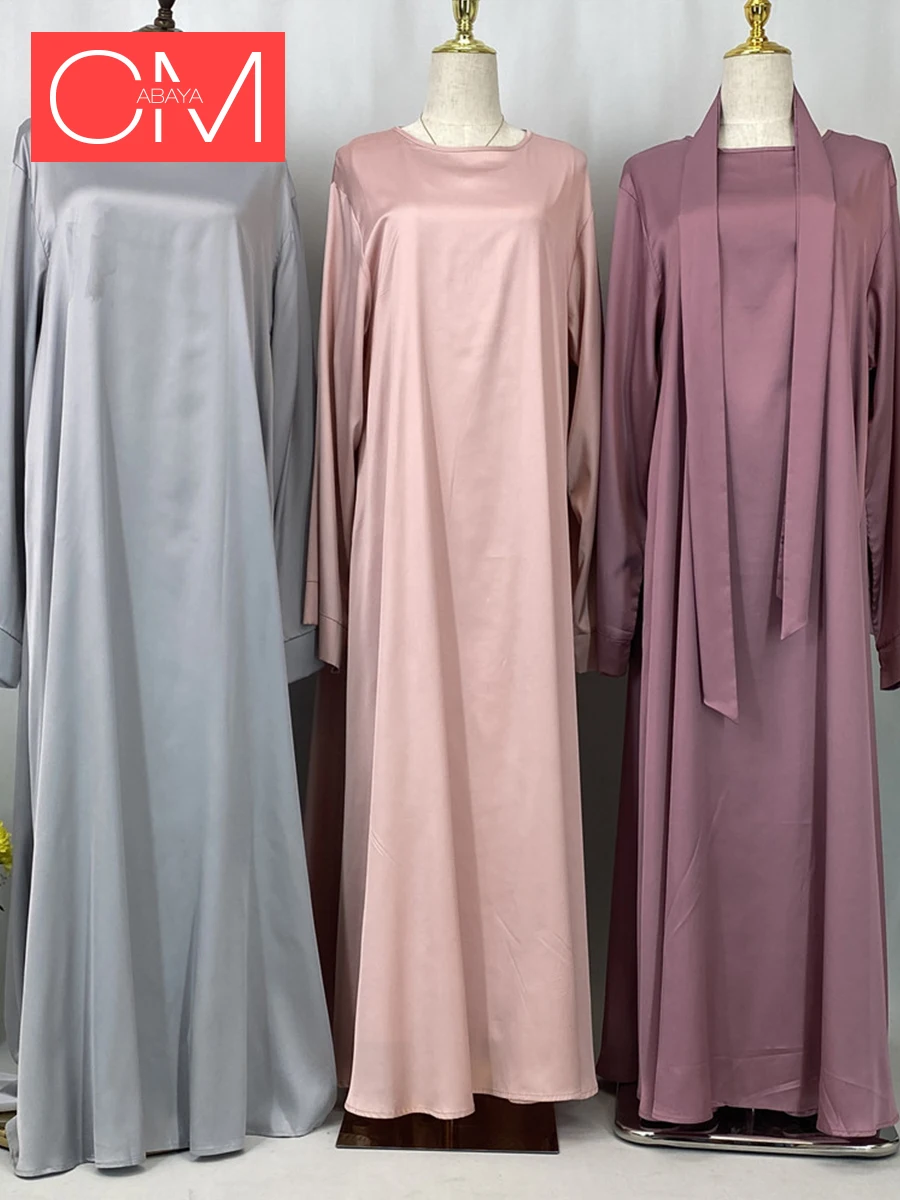 Abaya-Robe Maxi Luxueuse en Satin pour Femme Musulmane, Caftan Marocain, Vêtement Islamique Modeste, Ramadan, Dubaï Abaya-Robe Maxi Luxueuse en Satin pour Femme Musulmane, Caftan Marocain, Vêtement Islamique Modeste, Ramadan, Dubaï