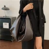 grands sacs à bandoulière noirs pour femmes, grand sac de shopping hobo, couleur unie, sac à main en cuir souple de qualité, fourre tout de voyage pour dames