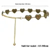 ceinture vintage en chaîne dorée pour femmes, cœur en métal, punk goth, ceinture fine en argent, pantalon, accessoire harajuku