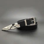 Ceintures de taille à boucle incurvée argentée irrégulière unisexe Punk Y2K Rock Street Jeans sangle de luxe concepteur Cinturones Para Hombre ceintures