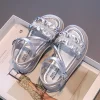 sandales plissées simples pour enfants, sandales d'été beige argent pour filles, sandales décontractées d'école, polyvalentes, mode gladiateur, sandales de plage pour enfants