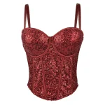 Vêtements de mode paillettes Sexy T-shirts t-shirt Hotsweet Y2k haut débardeur femmes vêtements Camis T-shirts fête Club scène spectacle Corset