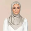Foulard carré en Satin de soie 90 pour femme musulmane, couleur unie, châles Hijab, mode Simple, Turban islamique Foulard carré en Satin de soie 90 pour femme musulmane, couleur unie, châles Hijab, mode Simple, Turban islamique