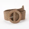 ceinture tressée en paille pour femmes, nouvelle collection d'été tissée en paille pp, style plage, large ceinture élastique, robe boho, ceinture décorative pour vacances