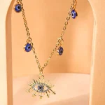 Collier élégant en cristal mauvais œil pour femmes et filles, bijoux cadeaux de fête, Festival