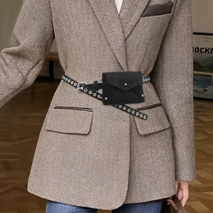 La nouvelle robe décorative pour femme avec ceinture et ceinture est polyvalente et parfaitement ajustée avec une ceinture pour les déplacements quotidiens.