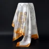 nouveau foulard en soie 90 foulard carré haut de gamme sens pour les femmes polyvalent mode fausse soie écharpe légère luxe professionnel foulard h